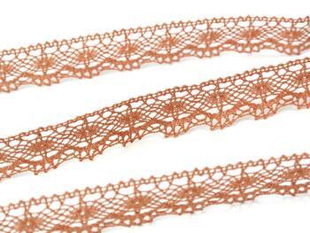 Cotton bobbin lace 82296, width 21 mm, terracotta - 5