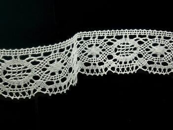 Linen bobbin lace 82339, width 58 mm, 100% linen bleached - 5