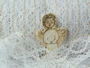 Cotton bobbin lace 75065, width 47 mm, white/Lurex gold - 5/5