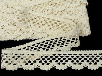 Cotton bobbin lace 75067, width 47 mm, ecru - 6