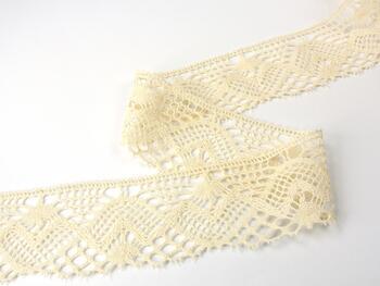 Cotton bobbin lace 75132, width 65 mm, ecru - 6