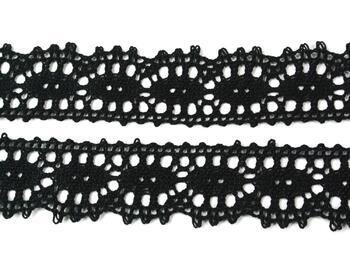 Cotton bobbin lace 75187, width 32 mm, black - 6