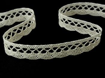 Cotton bobbin lace 75428, width 18 mm, light cream - 6