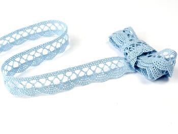 Cotton bobbin lace 75428, width 18 mm, light blue - 6