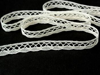 Cotton bobbin lace 75512, width 10 mm, light cream - 6