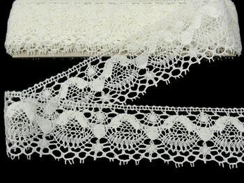 Linen bobbin lace 81289, width 53 mm, 100% linen bleached - 6