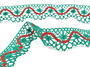 Bobbin lace No. 82129 light green/red | 30 m - 6/7