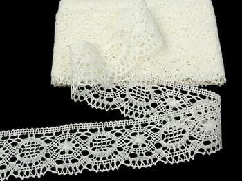 Linen bobbin lace 82339, width 58 mm, 100% linen bleached - 6