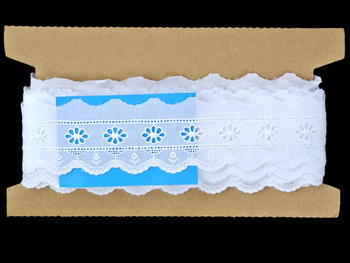 Embroidery lace No. 65099 white | 9,1 m - 7