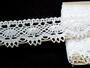 Cotton bobbin lace 82167, width 28 mm, white/Lurex gold - 7/7