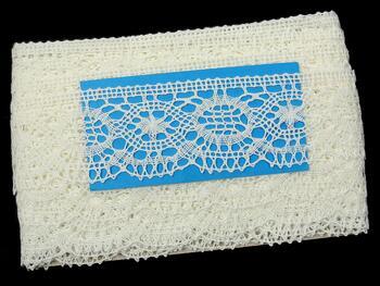 Linen bobbin lace 82339, width 58 mm, 100% linen bleached - 7